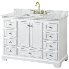 Deborah 48" Free Standing Single Vanity Set with Wood Cabinet and Marble Vanity Top