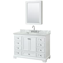 Deborah 48" Free Standing Single Vanity Set with Wood Cabinet, Marble Vanity Top, and Medicine Cabinet