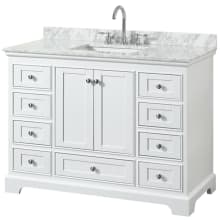 Deborah 48" Free Standing Single Vanity Set with Wood Cabinet and Marble Vanity Top