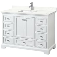 Deborah 48" Free Standing Single Basin Vanity Set with Cabinet and Quartz Vanity Top