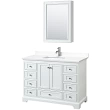 Deborah 48" Free Standing Single Basin Vanity Set with Cultured Marble Vanity Top and Framed Mirror