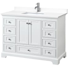 Deborah 48" Free Standing Single Basin Vanity Set with Cultured Marble Vanity Top