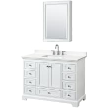 Deborah 48" Free Standing Single Basin Vanity Set with Cabinet, Quartz Vanity Top, and Medicine Cabinet