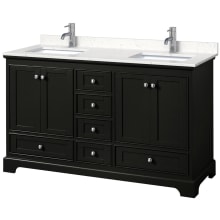 Deborah 60" Free Standing Double Basin Vanity Set with Cultured Marble Vanity Top