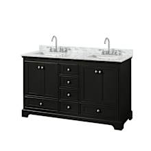 Deborah 60" Free Standing Double Vanity Set with Wood Cabinet and Marble Vanity Top