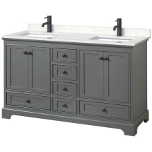 Deborah 60" Free Standing Double Basin Vanity Set with Cultured Marble Vanity Top