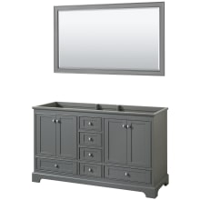 Deborah 59-1/4" Double Free Standing Wood Vanity Cabinet - Less Vanity Top