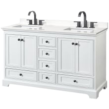 Deborah 60" Free Standing Double Basin Vanity Set with Cabinet and Quartz Vanity Top