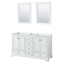 Deborah 59-1/4" Double Free Standing Wood Vanity Cabinet - Less Vanity Top