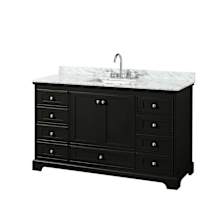 Deborah 60" Free Standing Single Vanity Set with Wood Cabinet and Marble Vanity Top