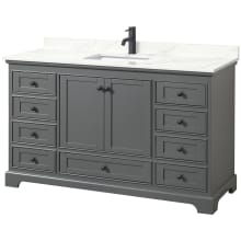 Deborah 60" Free Standing Single Basin Vanity Set with Cabinet and Quartz Vanity Top