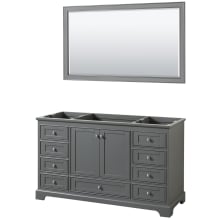 Deborah 59-1/4" Free Standing Single Wood Vanity Cabinet Only with Mirror - Less Vanity Top