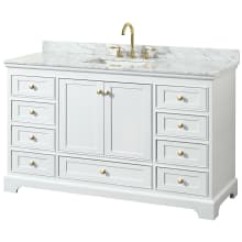 Deborah 60" Free Standing Single Vanity Set with Wood Cabinet and Marble Vanity Top