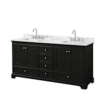 Deborah 72" Free Standing Double Vanity Set with Wood Cabinet and Marble Vanity Top