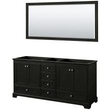 Deborah 71" Free Standing Double Wood Vanity Cabinet Only with Mirror - Less Vanity Top