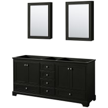 Deborah 71" Free Standing Double Wood Vanity Cabinet Only with Mirror - Less Vanity Top