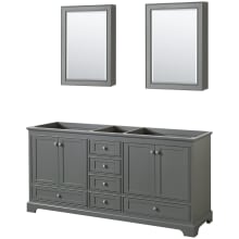 Deborah 71" Free Standing Double Wood Vanity Cabinet Only with Mirror - Less Vanity Top