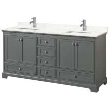 Deborah 72" Free Standing Double Basin Vanity Set with Cabinet and Quartz Vanity Top