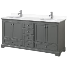 Deborah 72" Free Standing Double Basin Vanity Set with Cultured Marble Vanity Top