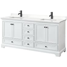 Deborah 72" Free Standing Double Basin Vanity Set with Cabinet and Quartz Vanity Top