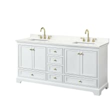 Deborah 72" Free Standing Double Basin Vanity Set with Cabinet and Quartz Vanity Top