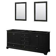 Deborah 79" Double Free Standing Wood Vanity Cabinet - Less Vanity Top