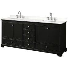 Deborah 80" Free Standing Double Basin Vanity Set with Cabinet and Quartz Vanity Top