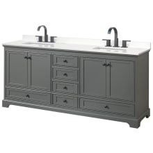 Deborah 80" Free Standing Double Basin Vanity Set with Cabinet and Quartz Vanity Top