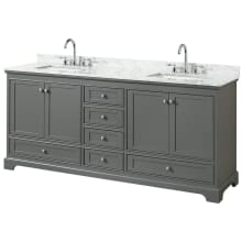 Deborah 80" Free Standing Double Vanity Set with Wood Cabinet and Marble Vanity Top