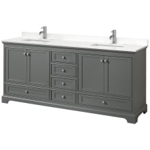 Deborah 80" Free Standing Double Basin Vanity Set with Cabinet and Quartz Vanity Top