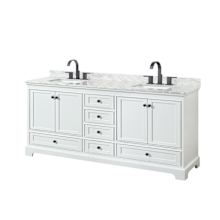 Deborah 80" Free Standing Double Vanity Set with Wood Cabinet and Marble Vanity Top