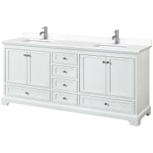 Deborah 80" Free Standing Double Basin Vanity Set with Cultured Marble Vanity Top