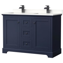 Avery 48" Free Standing Double Basin Vanity Set with Cabinet and Quartz Vanity Top