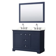 Avery 48" Free Standing Double Basin Vanity Set with Cabinet, Quartz Vanity Top, and Framed Mirror