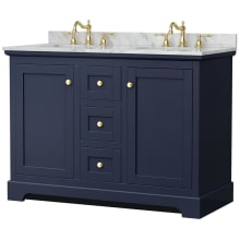 Avery 48" Free Standing Double Basin Vanity Set with Cabinet and Marble Vanity Top
