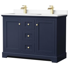 Avery 48" Free Standing Double Basin Vanity Set with Cabinet and Cultured Marble Vanity Top