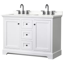 Avery 48" Free Standing Double Basin Vanity Set with Cabinet and Quartz Vanity Top