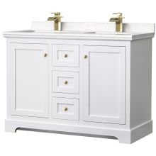 Avery 48" Free Standing Double Basin Vanity Set with Cabinet and Cultured Marble Vanity Top