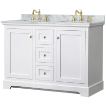 Avery 48" Free Standing Double Basin Vanity Set with Cabinet and Marble Vanity Top