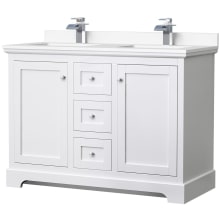 Avery 48" Free Standing Double Basin Vanity Set with Cabinet and Cultured Marble Vanity Top
