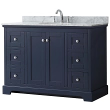 Avery 48" Free Standing Single Basin Vanity Set with Cabinet and Marble Vanity Top