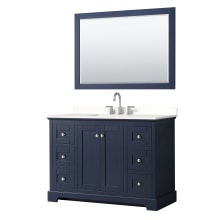 Avery 48" Free Standing Single Basin Vanity Set with Cabinet, Quartz Vanity Top, and Framed Mirror