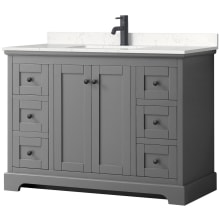 Avery 48" Free Standing Single Basin Vanity Set with Cabinet and Cultured Marble Vanity Top