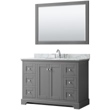 Avery 48" Free Standing Single Basin Vanity Set with Cabinet, Marble Vanity Top, and Framed Mirror