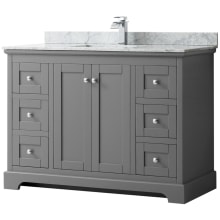 Avery 48" Free Standing Single Basin Vanity Set with Cabinet and Marble Vanity Top