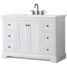 Avery 48" Free Standing Single Basin Vanity Set with Cabinet and Quartz Vanity Top