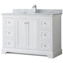 Avery 48" Free Standing Single Basin Vanity Set with Cabinet and Marble Vanity Top