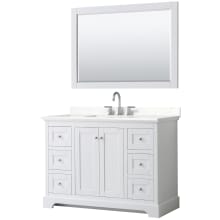Avery 48" Free Standing Single Basin Vanity Set with Cabinet, Quartz Vanity Top, and Framed Mirror