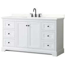 Avery 60" Free Standing Single Basin Vanity Set with Cabinet and Quartz Vanity Top