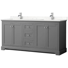 Avery 72" Free Standing Double Basin Vanity Set with Cabinet and Cultured Marble Vanity Top
